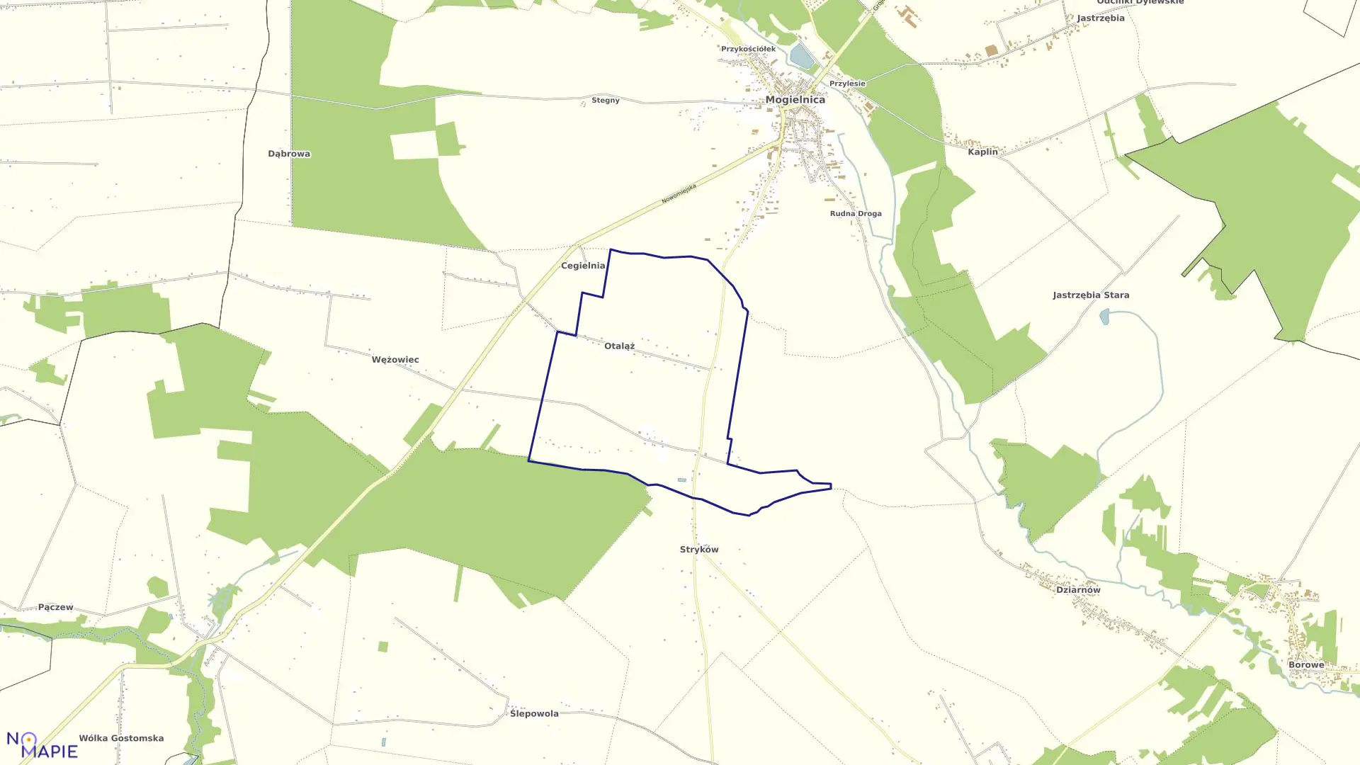 Mapa obrębu OTALĄŻ w gminie Mogielnica