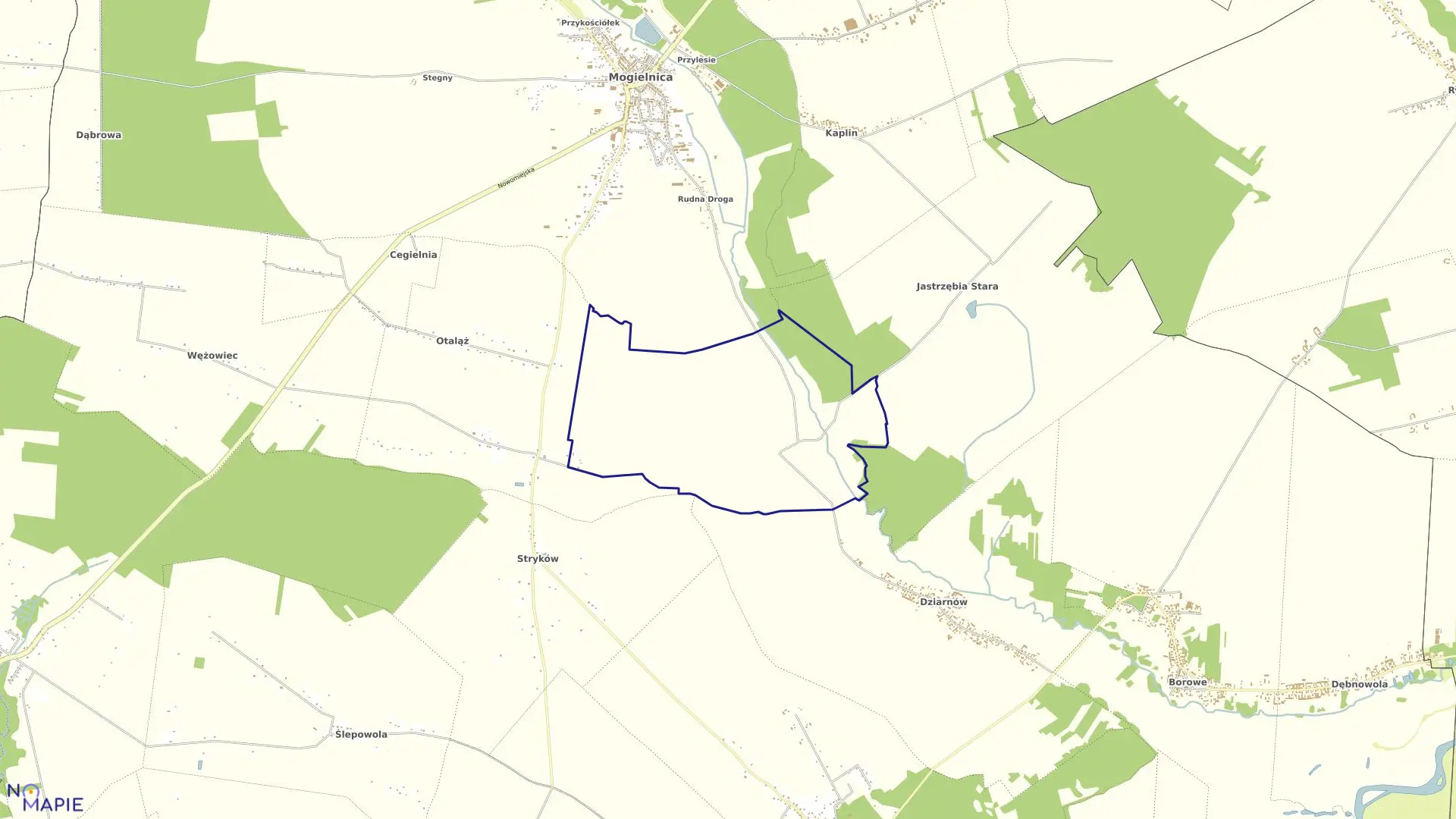 Mapa obrębu OTALĄŻKA w gminie Mogielnica